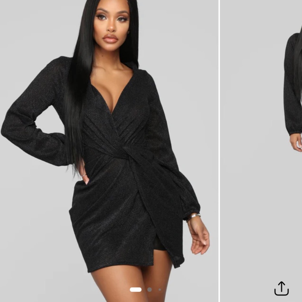 Black glitter mini dress